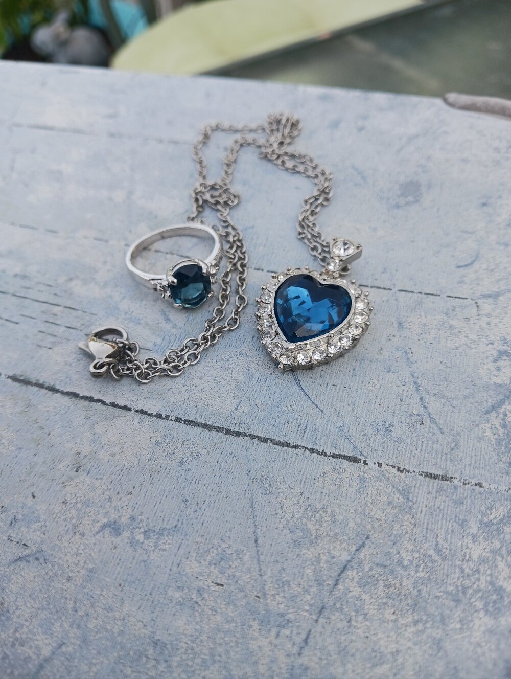 London Blue Topaz Ring & Necklace Set